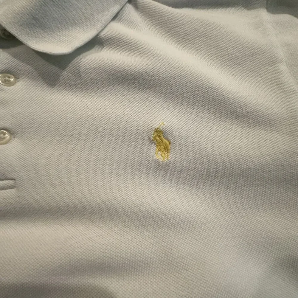 Polo Ralph Lauren Ombre Shirt Mens XL Custom Slim Fit Dip Dye White Blue